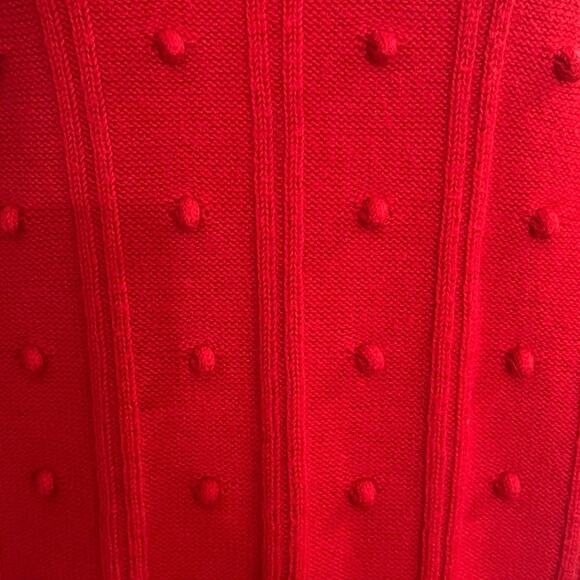 Kate Spade | Wool Blend Ruffle Yoke Bobble Sweater | Charm Red | Women’s Small - Picture 10 of 14